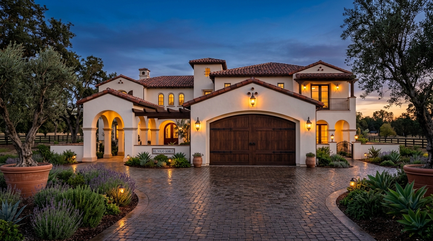 Elk Grove Garage Door Repair Exterior Closed Garage Door at Twilight